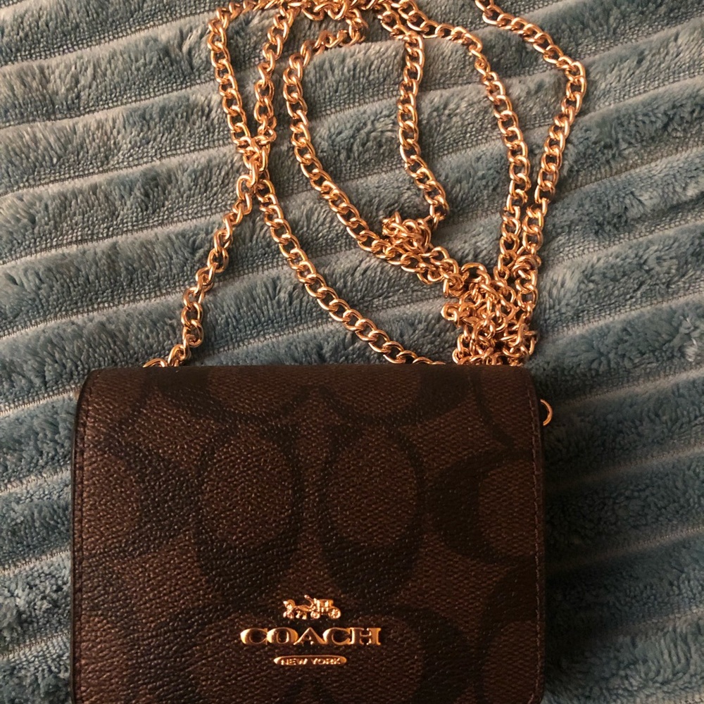 Coach mini wallet on a chain